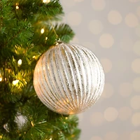 Gold Striped Stucco Christmas Ornament, 6 in.