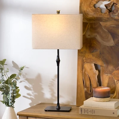 Black Metal Candlestick Table Lamp