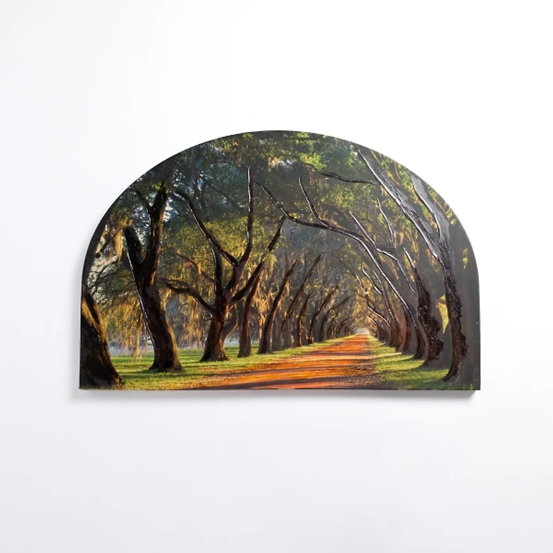 Sunset Greenway Arched Canvas Art Print