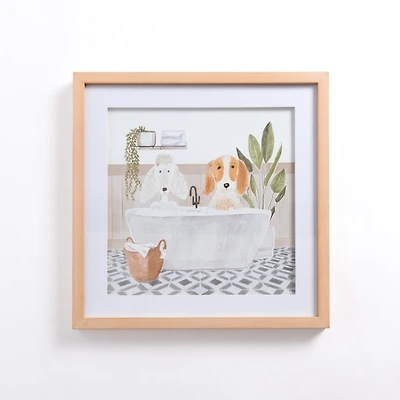 Dog Pals Bathtub Framed Art Print