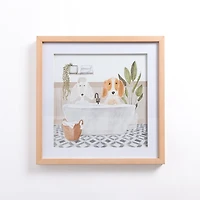 Dog Pals Bathtub Framed Art Print