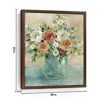 Rosy Bouquet Framed Canvas Art Print