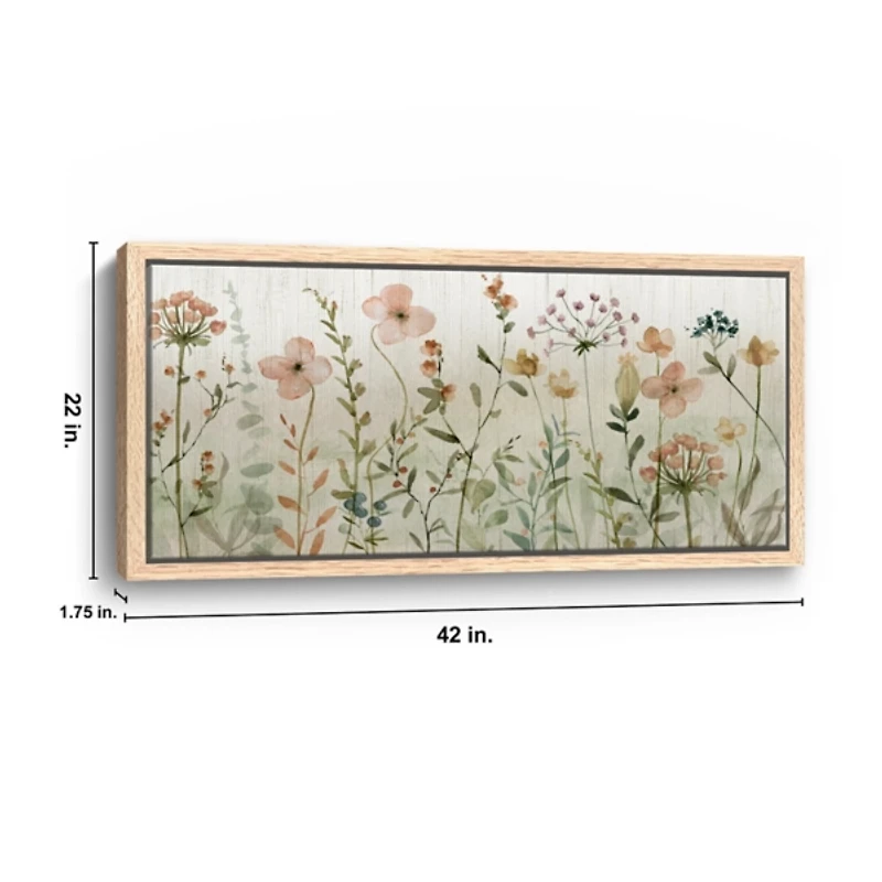Fall Flower Sketch Framed Canvas Print, 42x22 in.