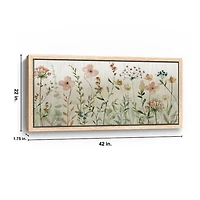 Fall Flower Sketch Framed Canvas Print, 42x22 in.