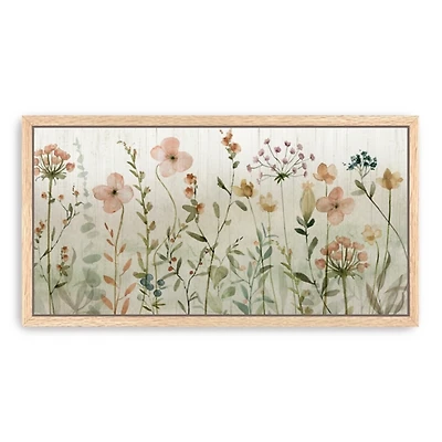 Fall Flower Sketch Framed Canvas Print, 42x22 in.