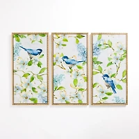 Bluebird Paradise Framed Canvas Prints, Set of 3