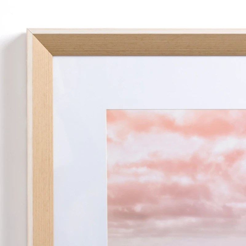 Pink Sky Beach Framed Art Print
