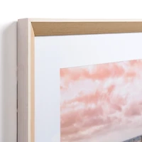 Pink Sky Beach Framed Art Print