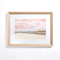 Pink Sky Beach Framed Art Print