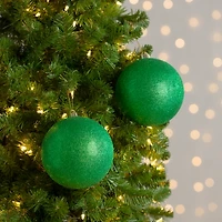 Green Glitter Ball 2-pc. Ornament Set, 6 in.
