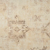 Beige Medallion Washable Area Rug, 7x9