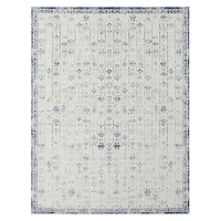 Blue and Gray Medallion Washable Area Rug, 5x7
