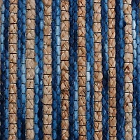 Navy Jute and Wool Woven Area Rug, 5x8
