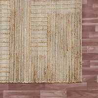 Natural Jute Striped Modern Woven Area Rug, 5x8