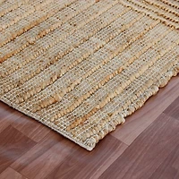 Natural Jute Striped Modern Woven Area Rug, 5x8