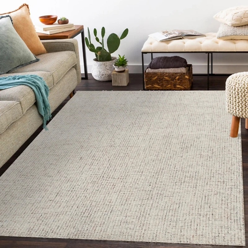 Rust & Beige Geometric Wool Area Rug