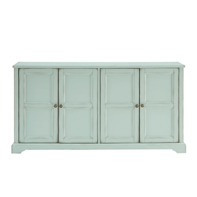 Light Blue Paneled 4-Door Sideboard