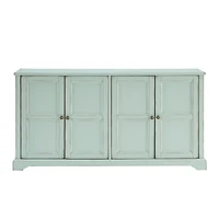 Light Blue Paneled 4-Door Sideboard