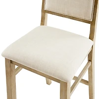 Natural Wood Upholstered Counter Stools, Set of 2