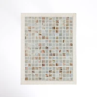 Mosaic Tile White Wood C-Table