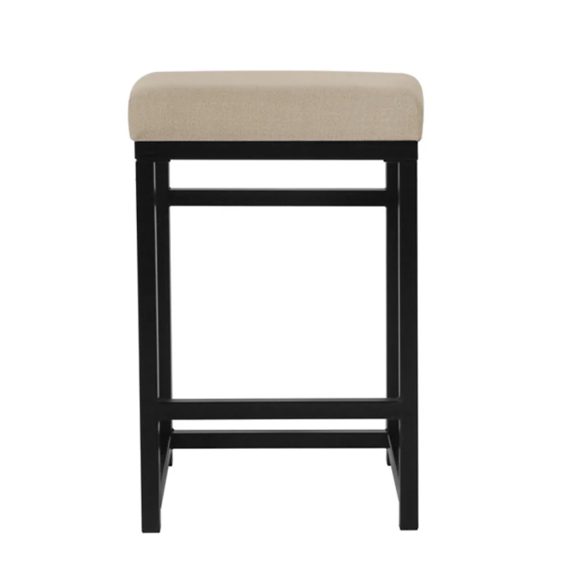 Light Tan Upholstered Counter Stool