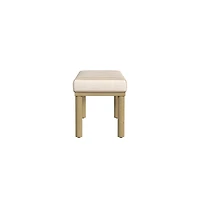 Tan Striped Upholstered Wood Leg Bench