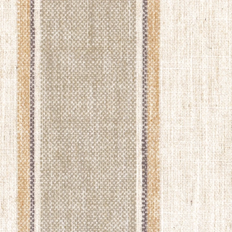 Tan Striped Upholstered Wood Leg Bench