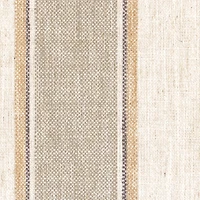 Tan Striped Upholstered Wood Leg Bench