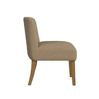 Brown Boucle Upholstered Dining Chair