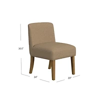 Brown Boucle Upholstered Dining Chair