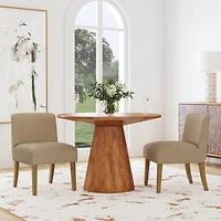 Brown Boucle Upholstered Dining Chair
