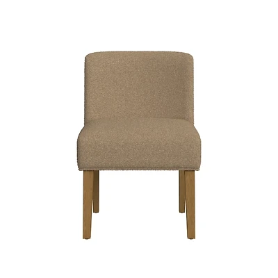 Brown Boucle Upholstered Dining Chair