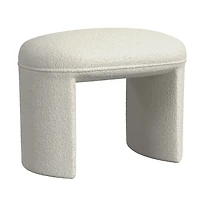 Cream Boucle Oval Upholstered Ottoman