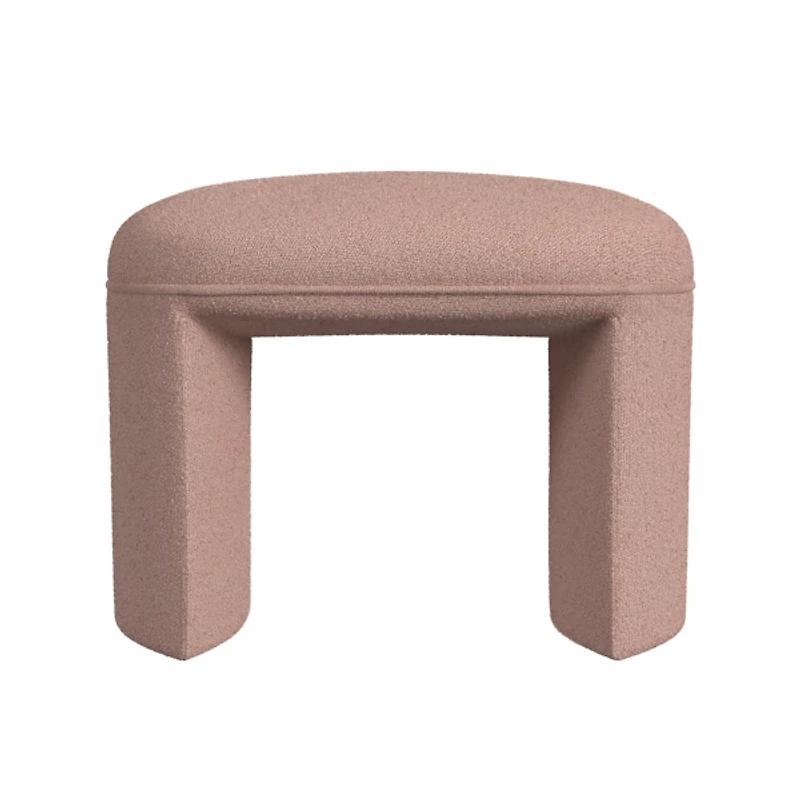 Boucle Oval Upholstered Ottoman