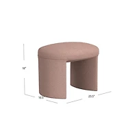 Boucle Oval Upholstered Ottoman