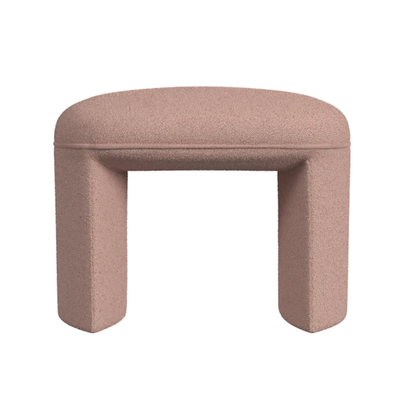 Boucle Oval Upholstered Ottoman