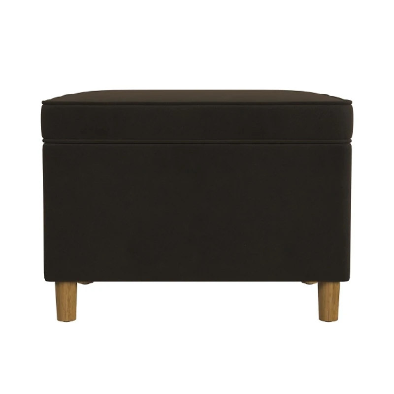 Chocolate Brown Velvet Rectangle Storage Ottoman