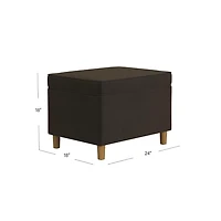 Chocolate Brown Velvet Rectangle Storage Ottoman