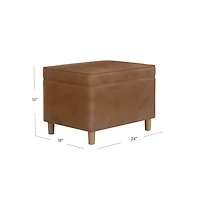 Chocolate Brown Faux Leather Storage Ottoman