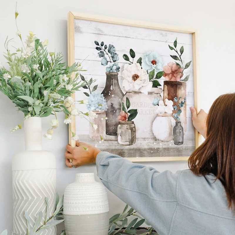 Floral Vase Table Framed Art Print