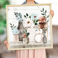 Floral Vase Table Framed Art Print