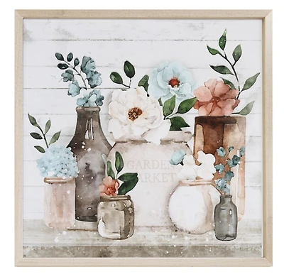 Floral Vase Table Framed Art Print