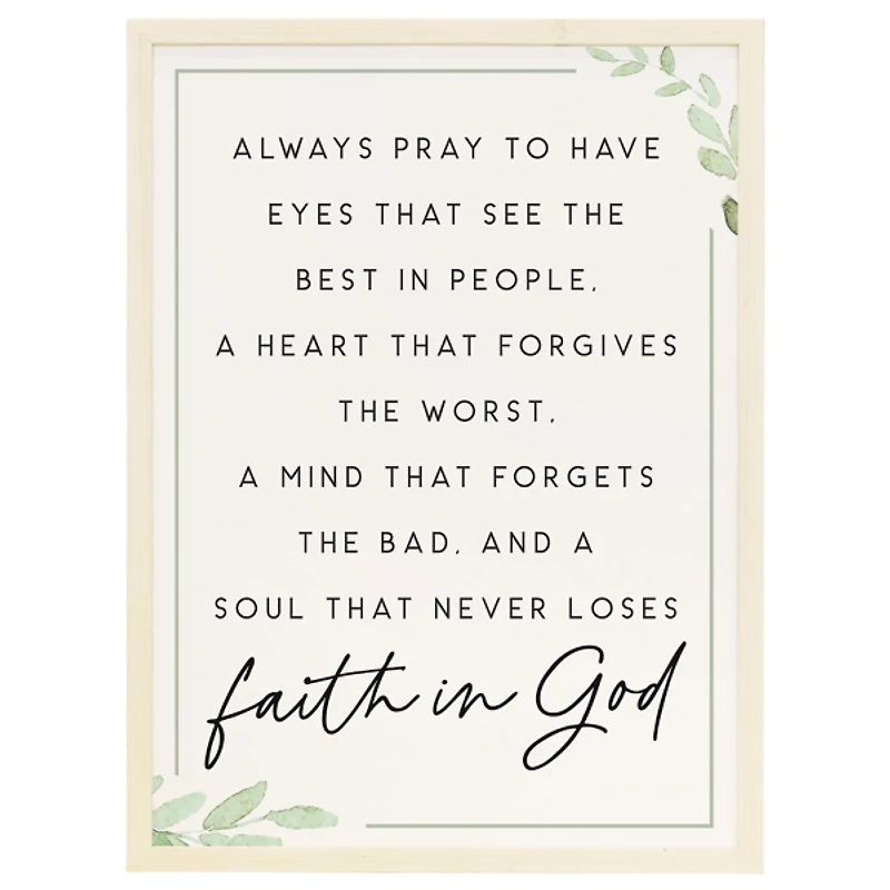 Faith in God Wood Wall Plaque