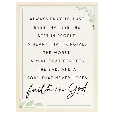 Faith in God Wood Wall Plaque