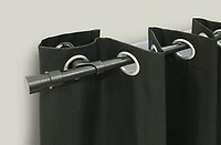 Black Metal Blackout Finial Curtain Rod