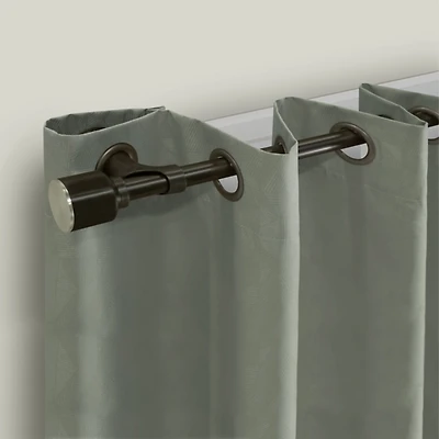 Espresso Metal Blackout Finial Curtain Rod, 72 in.