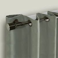 Espresso Metal Blackout Finial Curtain Rod, 72 in.