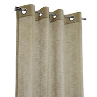 Tan Boucle Sheer Single Curtain Panel, 63 in.