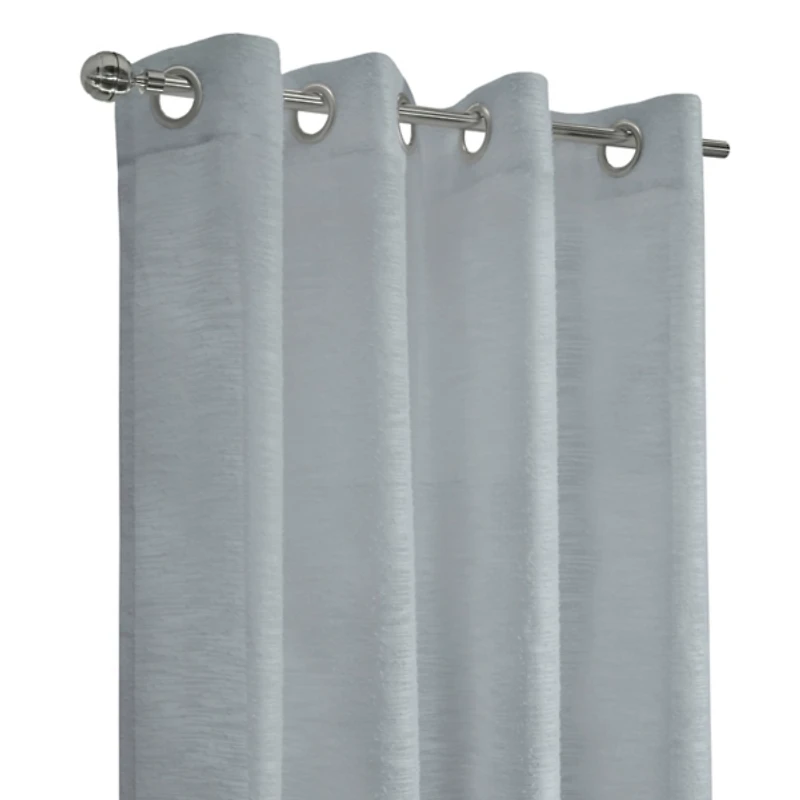 Gray Boucle Sheer Single Curtain Panel, 95 in.