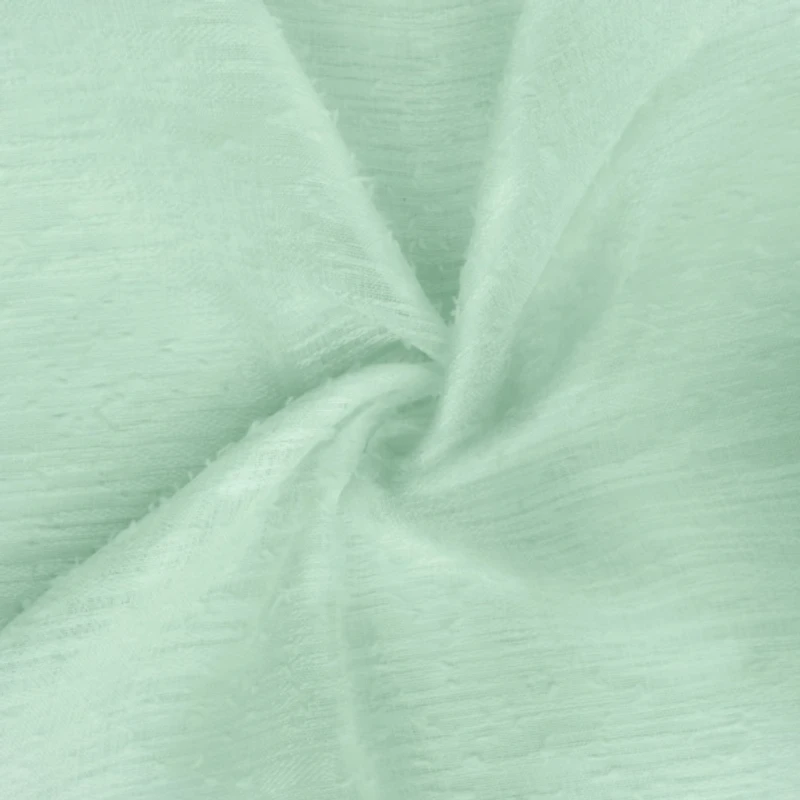 Seafoam Green Boucle Sheer Curtain Panel, 95 in.